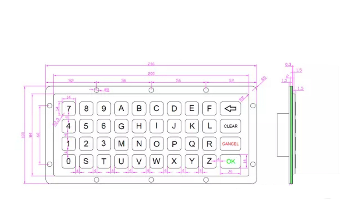 40 Keys Type Water Resistant Keyboard For Computer Excellent Rustproof Performance