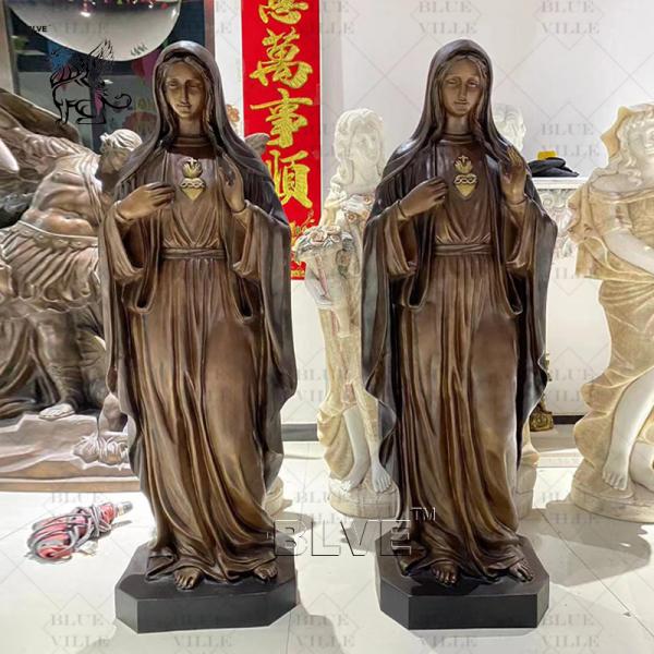Quality Life Size Virgin Mary Bronze Statue Sculpture Religious Statues Catholic Christian Metal Classic Spot Goods for sale