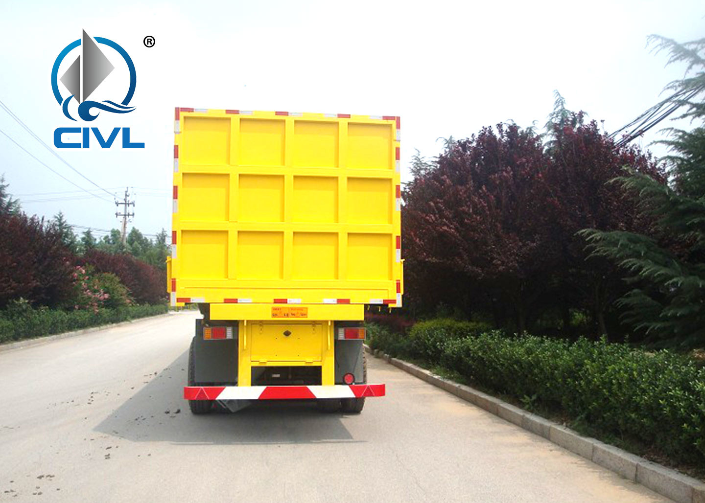 Three Axle Side Dump Semitrailer / 60 - 80 Tons Dump Truck SINOTRUK Brand