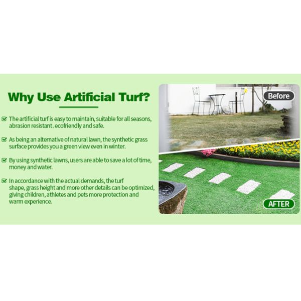 Polypropylene Backing Realistic Artificial Grass Turf Fake Grass