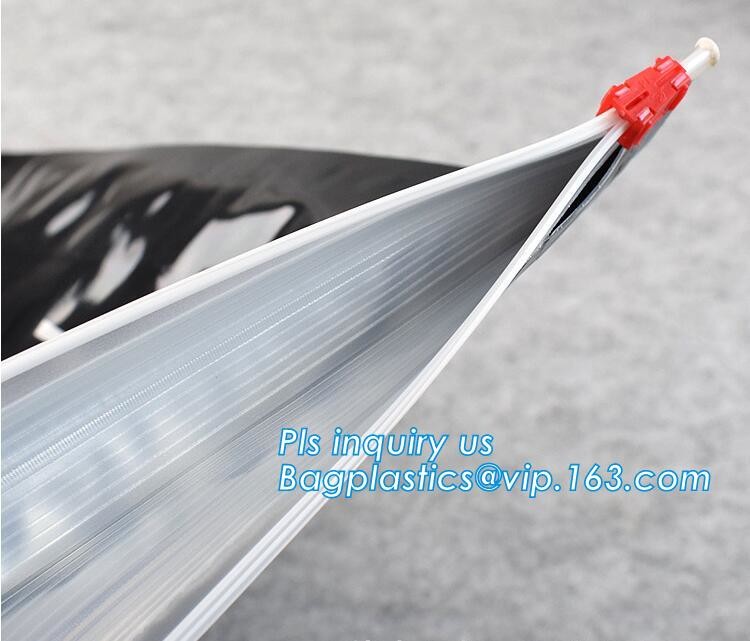 quad seal bottom and bottom load metallized film slider zipper packaging bag, Metal Zipper Printing PVC Slider Bags