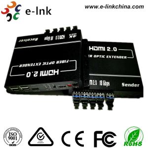 China Mutli Port Hdmi 2.0 Over Cat5 Fiber Optic Extender Converter With Keyboard / Mouse wholesale