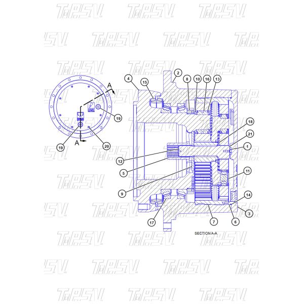 569-4286 Energy Mining E320GC Excavator Travel 1 Stage Sun Gear Box
