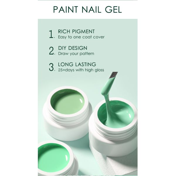 Professional Non-Toxic Gel Nail Polish for Salon Easy Soak Off Custom Glitter Painting and Arylic Material