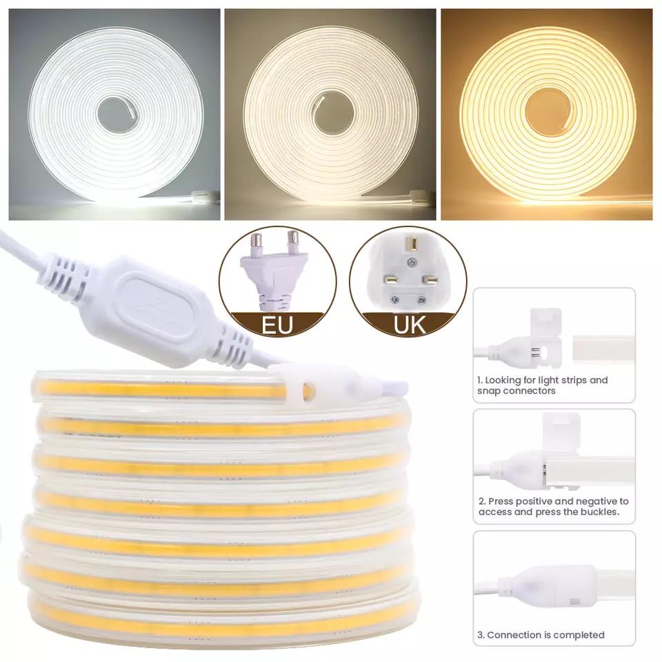 280leds / meter 12v 24v 220v Rgbw Cob Light Strip Cob Led Strip Length 50Meters/roll