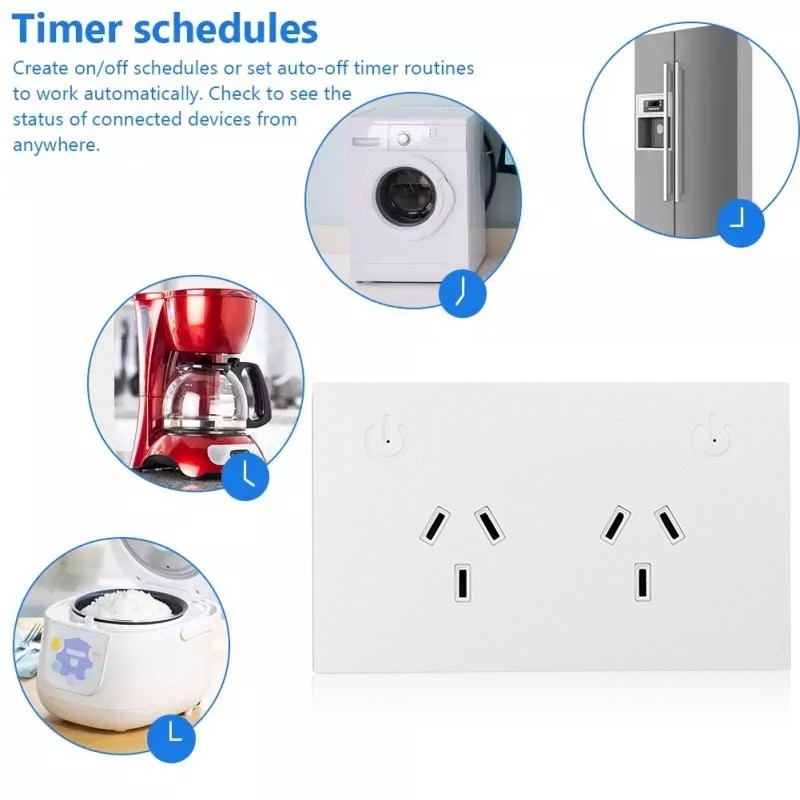 Au Alexa And Google Home Tuya Smart Wifi Socket Timer With 2 Usb Work