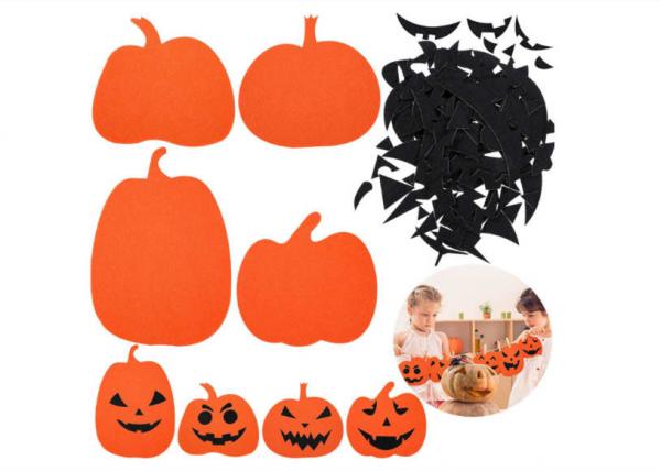 Quality Diy 1pc/Bag Felt Halloween Decoration Pumpkin Face Stickers for sale