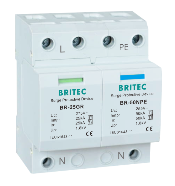BR-25GR 1P+1 Surge Protection Device Spd Type1 Surge Suppressor thunder arrester
