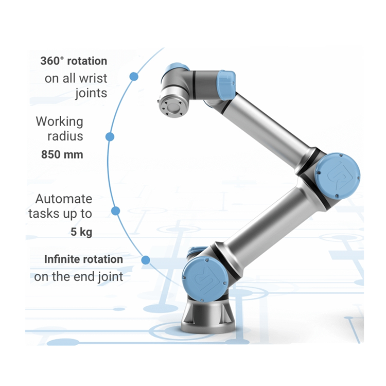 UR robot 6axis robot arm UR5 UR5e 5kg payload 850mm working radius collaborative robots