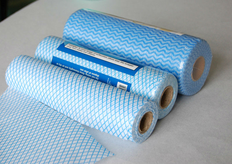 Blue Wave Printed Viscose Rayon Foam Bonding Nonwoven Wiping Cloth for Home or Hotel Cleaning