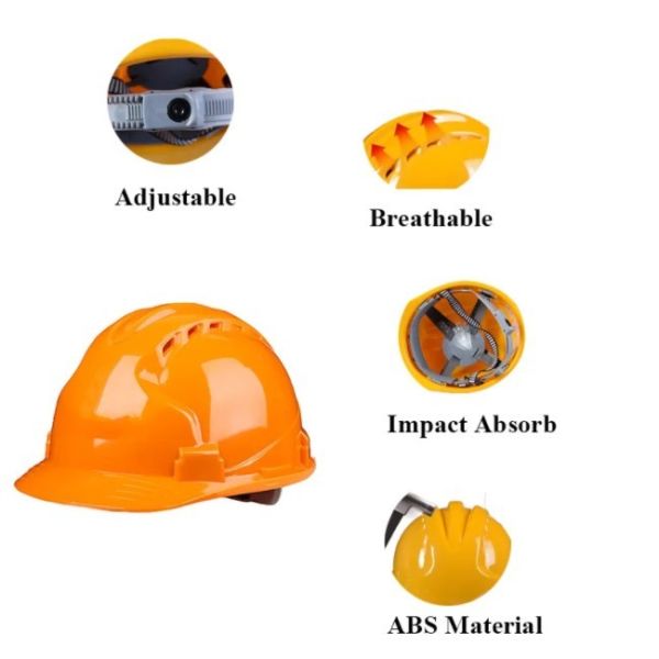 390g Lightweight Safety Helmet with 6-Point Ratchet Suspension CE & ANSI Z89.1 Certified Hard Hat for Construction