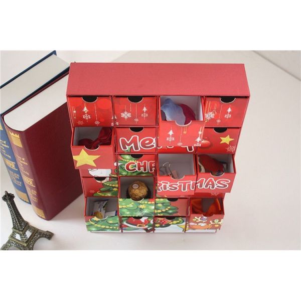 Christmas Xmas Empty Advent Calendar Boxes Cosmetic Display Gift Drawer Packaging Box