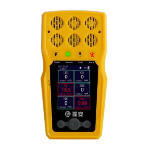 Portable 6 Gas Detector 6 In 1 Industrial Gas Leak Detector With Color Display Graphing