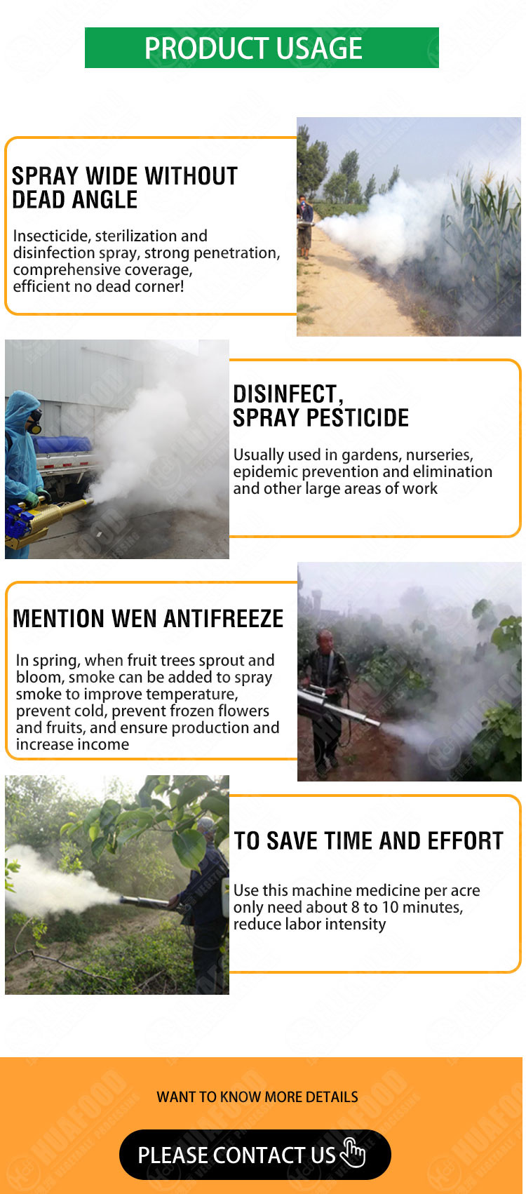 Disinfection 7x2L Fog Sprayer Machine Portable Thermal Fogging Machine Sprayer