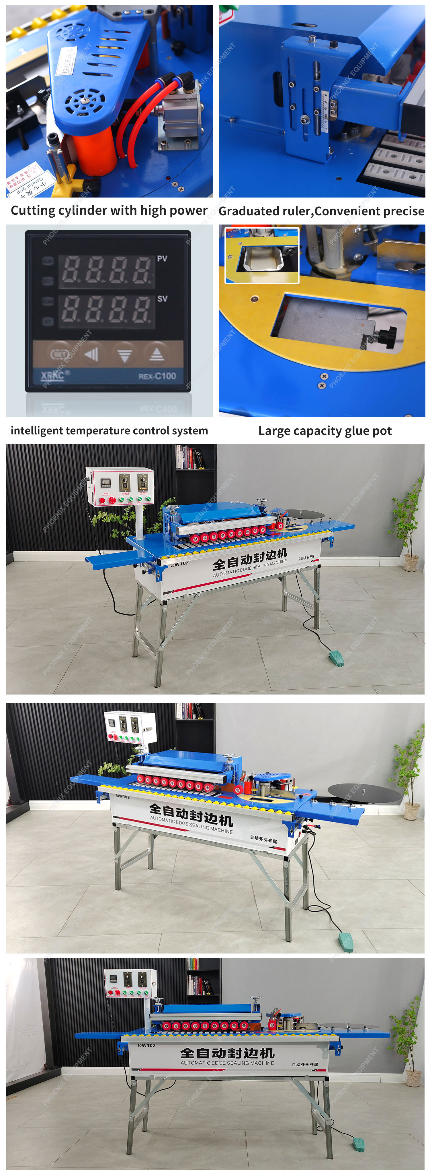 0.5-0.8Mpa Air Source Pressure Wood Edge Sealing Machine for Based Panels Machinery