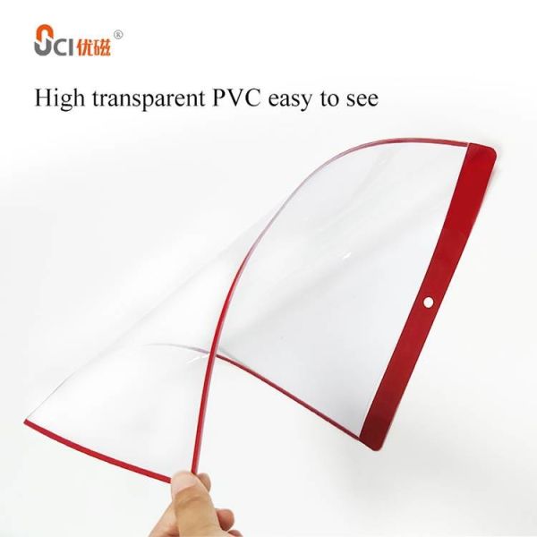 Dustproof PVC Removable Document Holder File Pocket Red Yellow