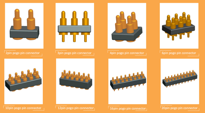 2.0mm pitch 20pin through hole pogo pin connector with 2.5mm height housing 3