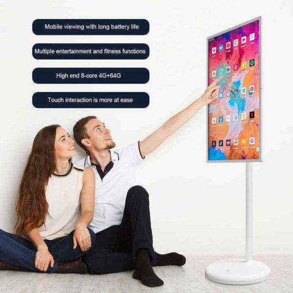 21Inch Floor Stand By Me Tv , Portable Moving Smart Tv