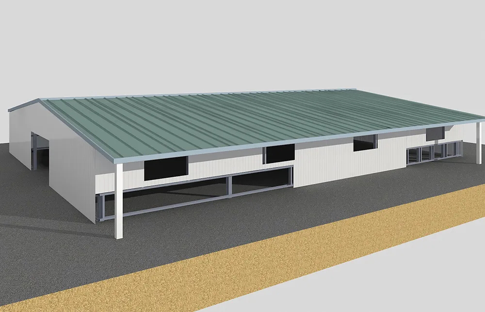 Improved Productivity Prefab Steel Structure Dairy Cow Shed Farm