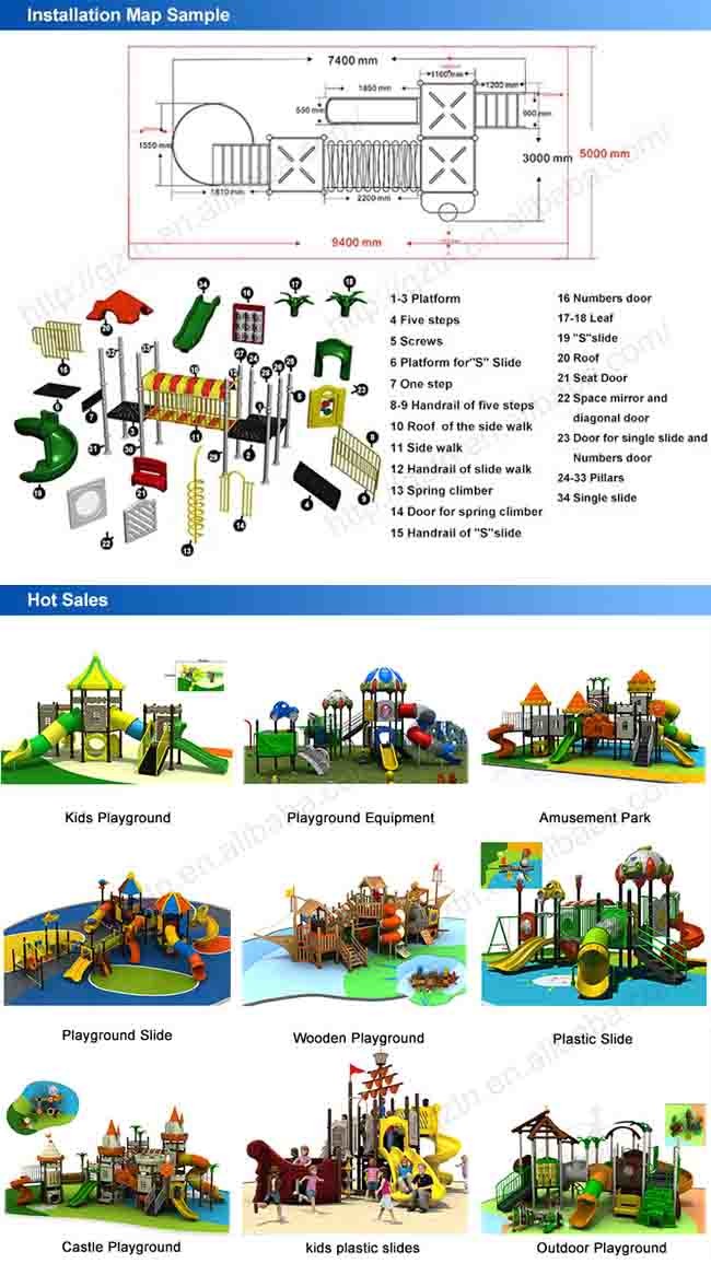 Anti Static Outside Playground Equipment With Children Plastic Slide Sets Toys