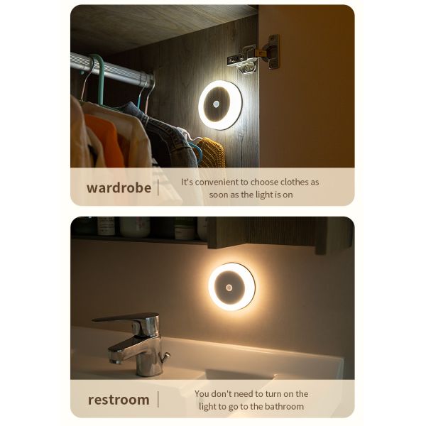 Bedside Motion Sensor LED Light 4100K Usb Charged Night Light