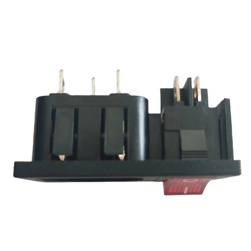 15A 250V Panel Mount IEC C14 Inlet Socket with Boat Shape Rocker Switch