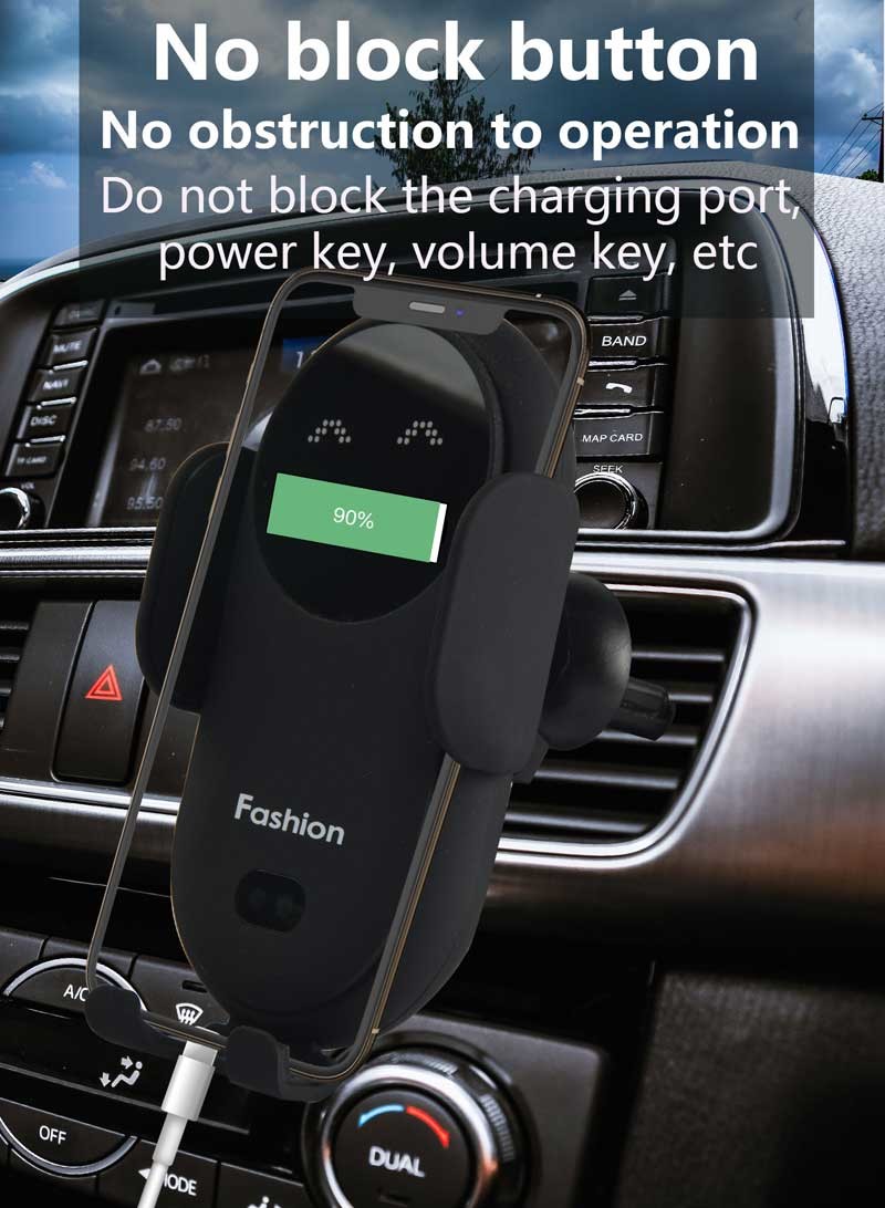 Phone Holder for Car 10W/7.5W/5W Fast Charging Auto Clamp Air Vent Charge for iPhone