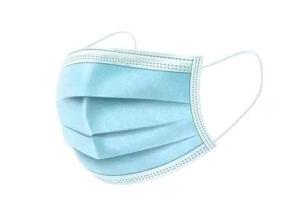 Blue Three Layer Disposable Face Mask Non Woven Prevent Respiratory Infections