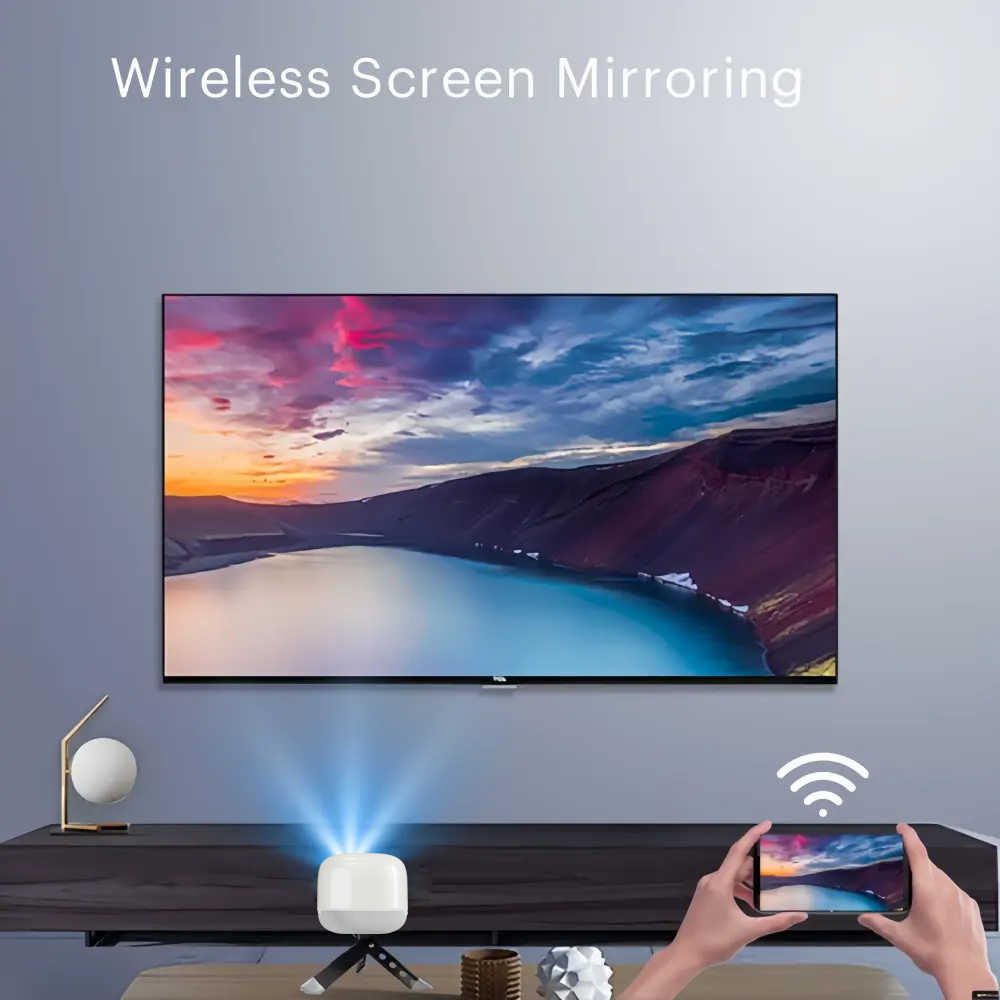 FLYIN M2 mini square DLP projector portable with built-in battery 4K outdoor camping proyector 3