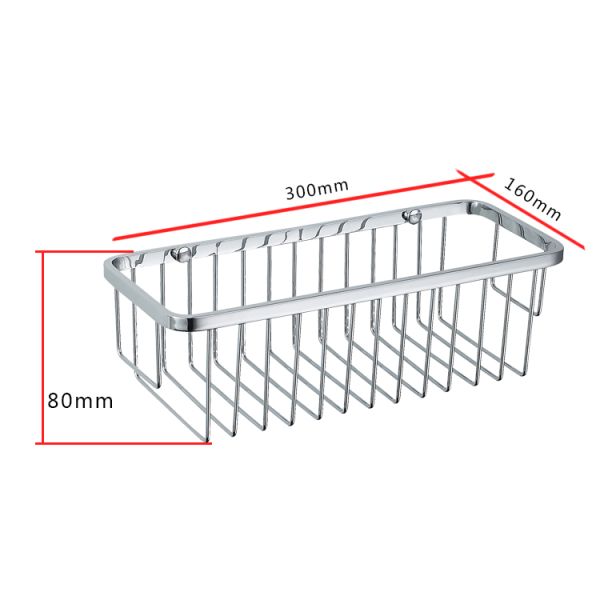 Rust Proof Silver Shower Corner Shelf Wall Mounted For Bathroom