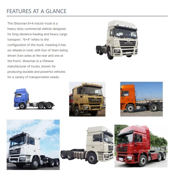Shacman F3000 6*4 Tractor Trucks For Heavy-Duty Commercial Vehicles