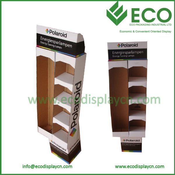 Retail Cardboard Supermarket Floor Dispaly Stand, POS Display Stand For Clothing