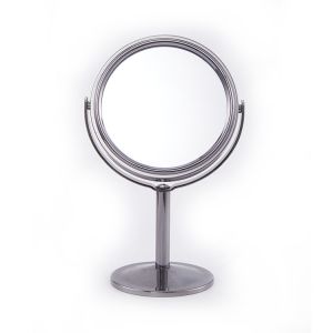 China Round Silver Cosmetic Table Top Mirror with Adjustable Design wholesale