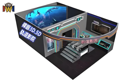 Immersive 4D Flying Theater with 5.1 Surround Sound and 150 Degree Vertical Perspective Curved Screen Cinema Featuring Dual Screen Fusion Technology