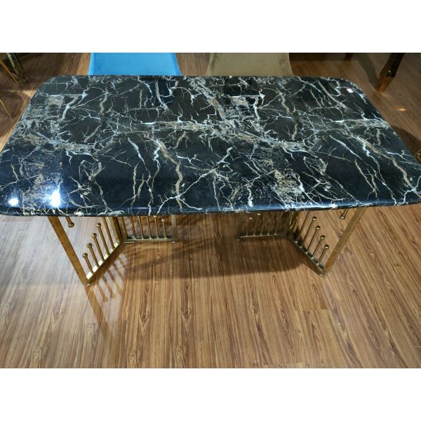 Electrostatic Paint Surface 75cm Wrought Iron Marble Table
