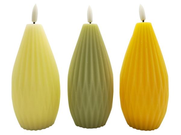 Quality 1CR2032 Battery Colorful Wax Lantern Candle Flat LED Light 6.8*6.8*14.9(17.9)Cm for sale