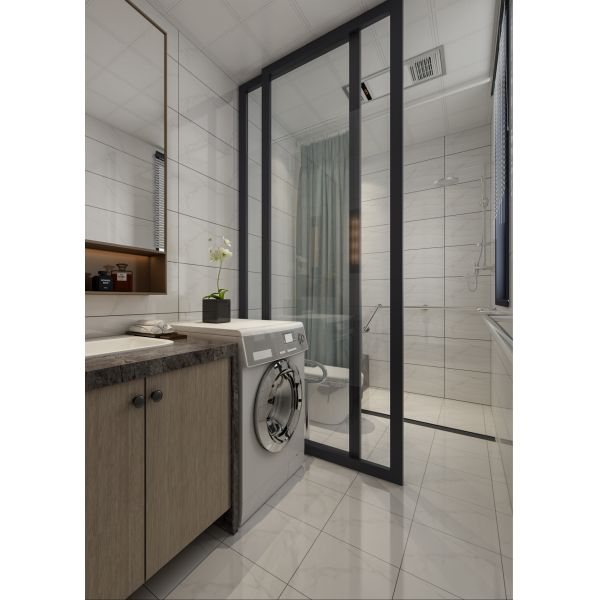 Carrara White Rectangular Ceramic Floor Tile Delicate Texture For Bathroom