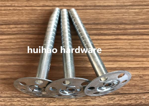 Quality Galvanized Steel Rock Wool Insulation Anchor pins With 35mm Round Washer Base for sale