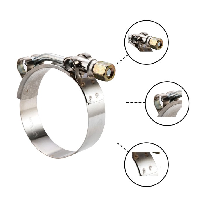 W2 Double T Bolt 135mm Heavy Duty Stainless Steel Hose Clamps