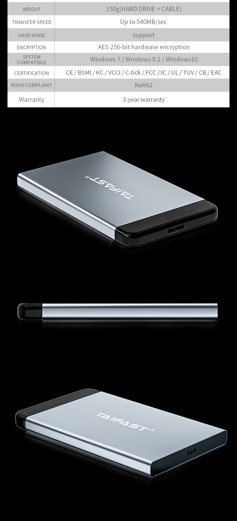 2.5inch Mobile Hard Drive 960gb 150g Portable Usb Rosh Sata External Hard Disk
