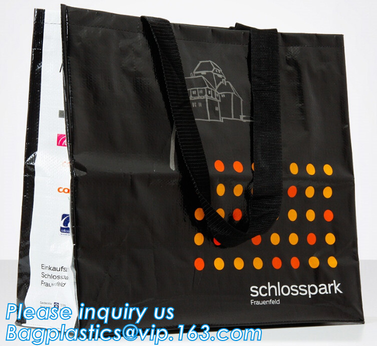 Wholesale eco reusable pp woven shopping bag with logo design,100% recyclable Ecological large capacity Durable fabric