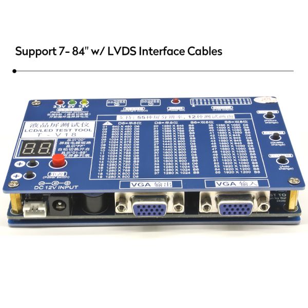 Laptop TV LED LCD Panel Tester Support 7- 84" W LVDS Interface Cables Inverter