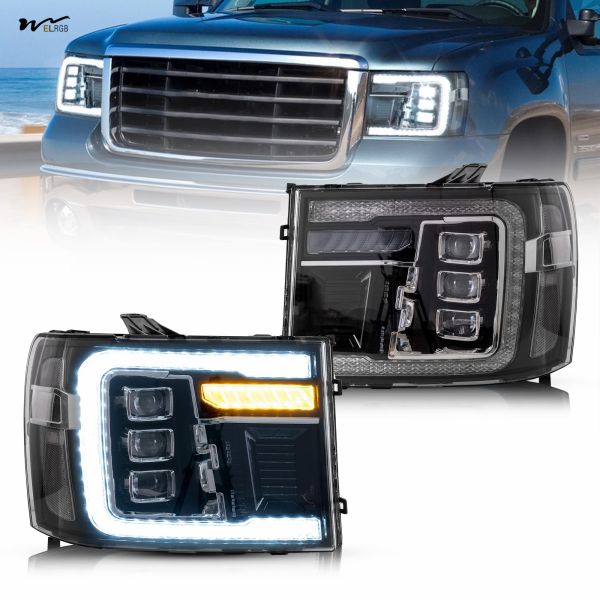 Auto Part Position Front Projector-Clear Reflector LED Headlights w/ Dynamic Animation