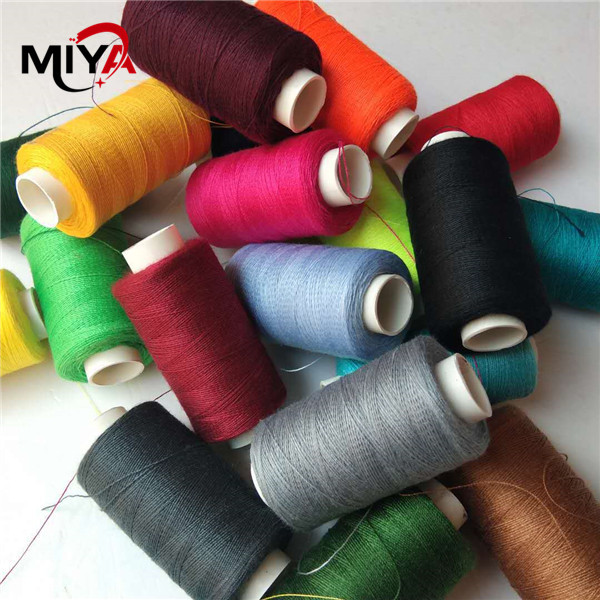 Colored Spun Polyester Thread Dyed Pattern Different Thickness