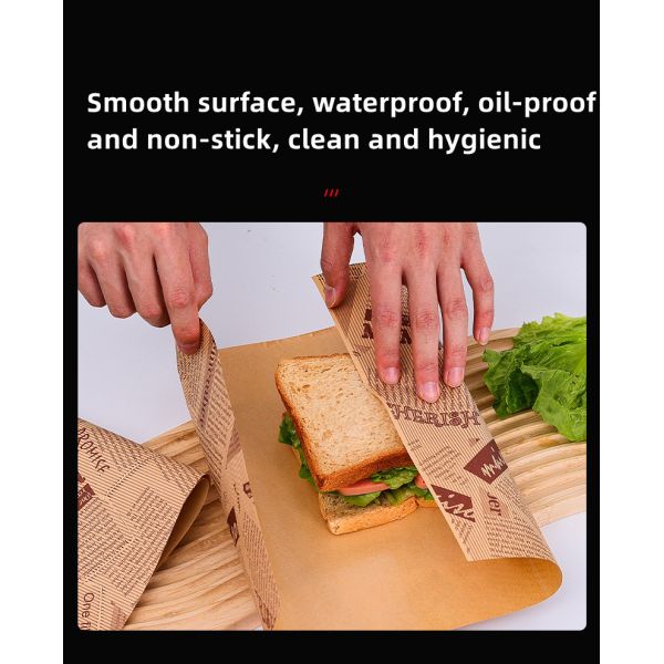 Embossing Recycled Greaseproof Food Wrap Paper Customized