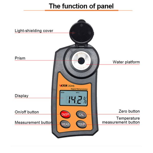 Digital Refractometer Multifunction Environment Meters For Food Industry