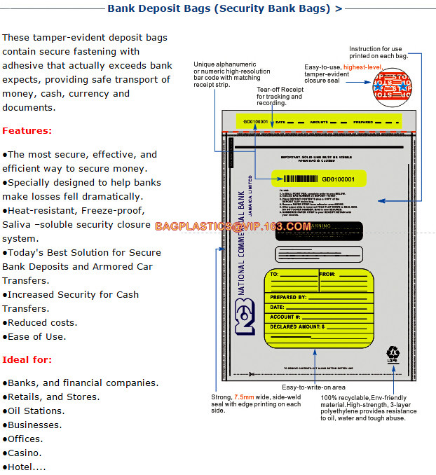 Plastic Money/Evidence Security Envelopes Cash Deposit Seal Bags, Bank Industrial Use cash security deposit bags, bageas
