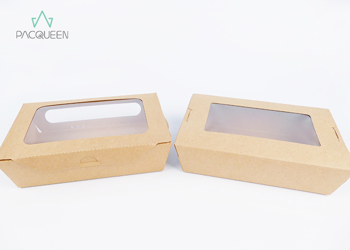 Water And Oil Proof Paper Takeaway Boxes Containers Customized Size Non Toxic