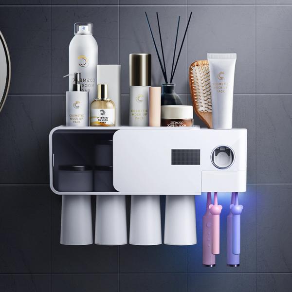 Quality Suction Type 30RH UV Toothbrush Holder , DC3.7V Toothbrush Sanitizer Holder for sale