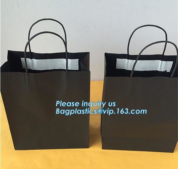 Fashion Custom Printing Luxury Gift Shopping Carrier Paper Bag With Your Own Logo Print,strong twisted handle black leat